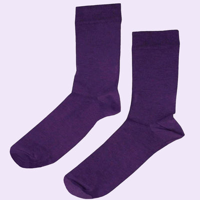 Bassin and Brown  5 Pack Bamboo Plain Socks - Purple, Red, Navy, Black and Mustard