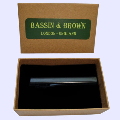 Bassin and Brown Plain Black Metal Bar Tie Clip