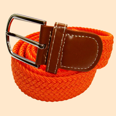 Bassin And Brown Plain Woven Elasticated  Belt - Orange