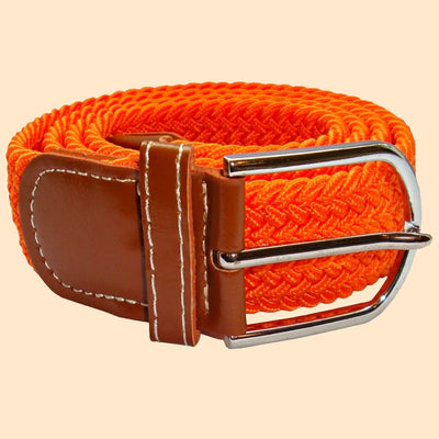 Bassin And Brown Plain Woven Elasticated  Belt - Orange