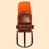 Bassin And Brown Plain Woven Elasticated  Belt - Orange