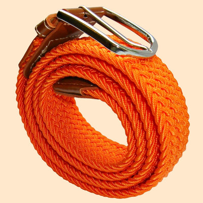 Bassin And Brown Plain Woven Elasticated  Belt - Orange