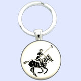 Bassin And Brown Polo Player Keyring - White and Black