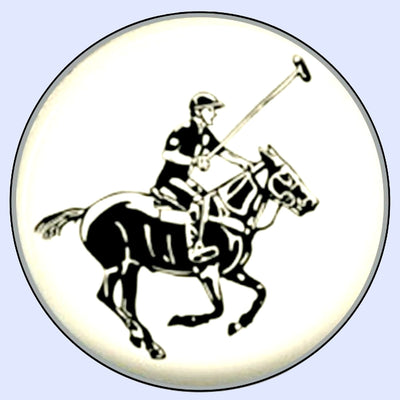 Bassin And Brown Polo Player Keyring - White and Black