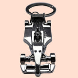 Bassin and Brown Racing Car Keyring - Silver