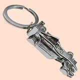 Bassin and Brown Racing Car Keyring - Silver