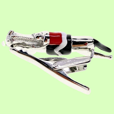 Bassin and Brown Horse Racing Tie Bar -Silver, Black and Red
