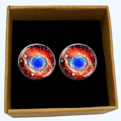 Bassin and Brown Ring Nebula Cufflinks - Orange and Blue
