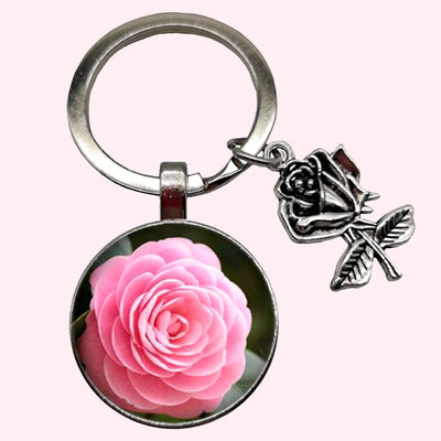 Bassin and Brown Pink Rose Keyring