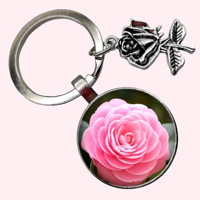 Bassin and Brown Pink Rose Keyring