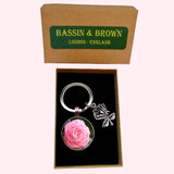 Bassin and Brown Pink Rose Keyring
