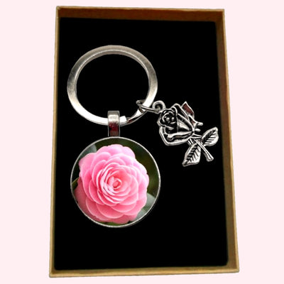 Bassin and Brown Pink Rose Keyring