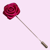Bassin And Brown Cerise Rose Jacket Lapel Pin