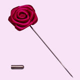 Bassin And Brown Cerise Rose Jacket Lapel Pin