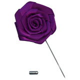 Bassin and Brown Rose Purple Jacket Lapel Pin - 4cm Diameter