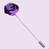 Bassin and Brown Two Colour Rose Jacket Lapel Pin - Purple and Lilac