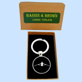 Bassin and Brown Rower Keyring - Black and White