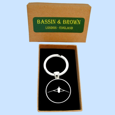 Bassin and Brown Rower Keyring - Black and White