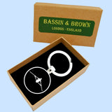 Bassin and Brown Rower Keyring - Black and White