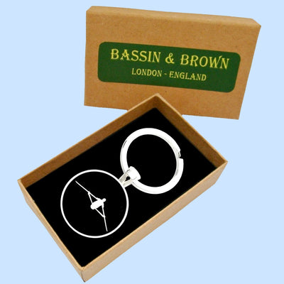 Bassin and Brown Rower Keyring - Black and White