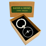 Bassin and Brown Rower Keyring - Black and White