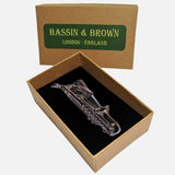 Bassin And Brown Saxophone Tie Bar - Gunmetal Black