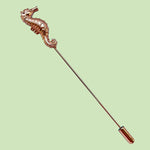Bassin And Brown Seahorse Jacket Lapel Pin - Rose Gold
