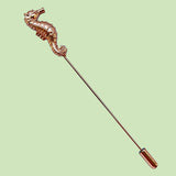 Bassin And Brown Seahorse Jacket Lapel Pin - Rose Gold