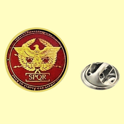 Bassin and Brown  SPQR - The Senate and People of Rome Lapel Pin - Wine and Gold