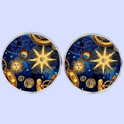 Bassin And Brown Star Flash Cufflinks - Blue and Beige
