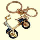 Bassin and Brown Scooter Keyring - Black, White and Gold