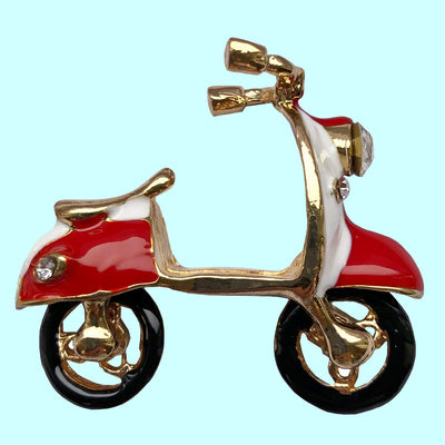 Bassin and Brown Scooter Keyring - Red, White and Gold