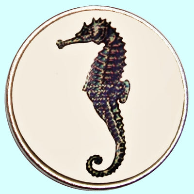 Bassin and Brown Seahorse Keyring - White and Black