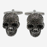 Bassin and Brown Skeleton Skull Cufflinks - Silver and Black