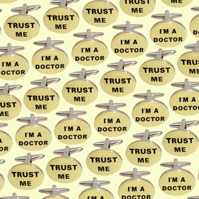 Bassin and Brown Trust Me I'm A Doctor Cufflinks - White,Black and Silver