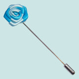 Bassin And Brown Blue And Light Blue Rose Jacket Lapel Pin