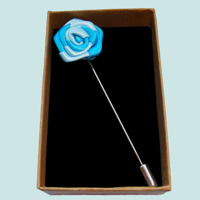 Bassin And Brown Blue And Light Blue Rose Jacket Lapel Pin
