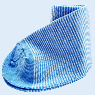 Bassin And Brown Thin Stripe Cotton Socks - Light Blue and White