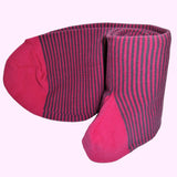 Bassin And Brown Narrow Stripe Cotton Socks - Pink and Blue