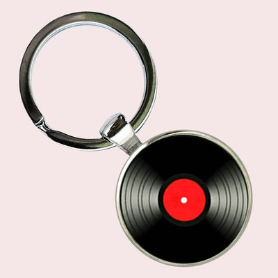 Bassin and Brown Vinyl Disc Keyring - Red and Black