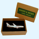 Bassin and Brown Airplane Tie Bar - Silver