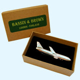 Bassin and Brown Airplane Tie Bar - Silver