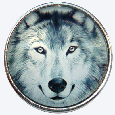 Bassin and Brown Arctic Wolf Keyring - Grey and White
