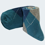 Bassin and Brown Teal, Blue and Grey Argyle Cotton Socks -