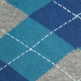 Bassin and Brown Teal, Blue and Grey Argyle Cotton Socks -
