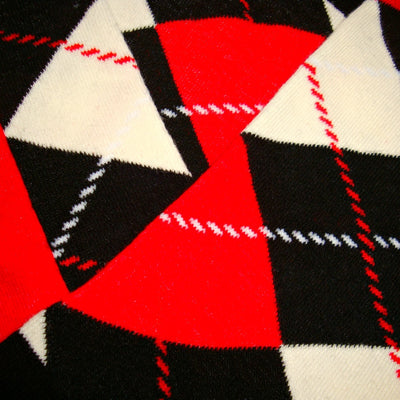 Bassin and Brown Black, Red and White Argyle Cotton Socks