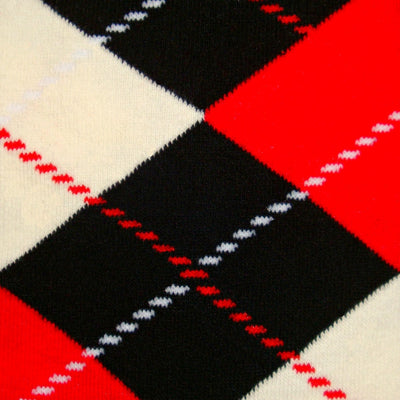 Bassin and Brown Black, Red and White Argyle Cotton Socks