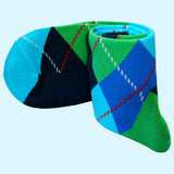 Bassin and Brown Argyle Socks - Blue, Green, Turquoise and Navy
