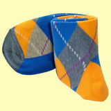 Bassin and Brown Argyle Men's Socks - Grey, Blue and Yellow