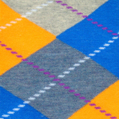 Bassin and Brown Argyle Men's Socks - Grey, Blue and Yellow